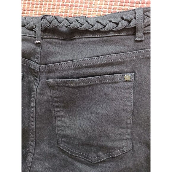 Ted Baker London Womens Jeans Sz 32 Black Braided Waist Belt Ankle Barrel Leg - Picture 3 of 6